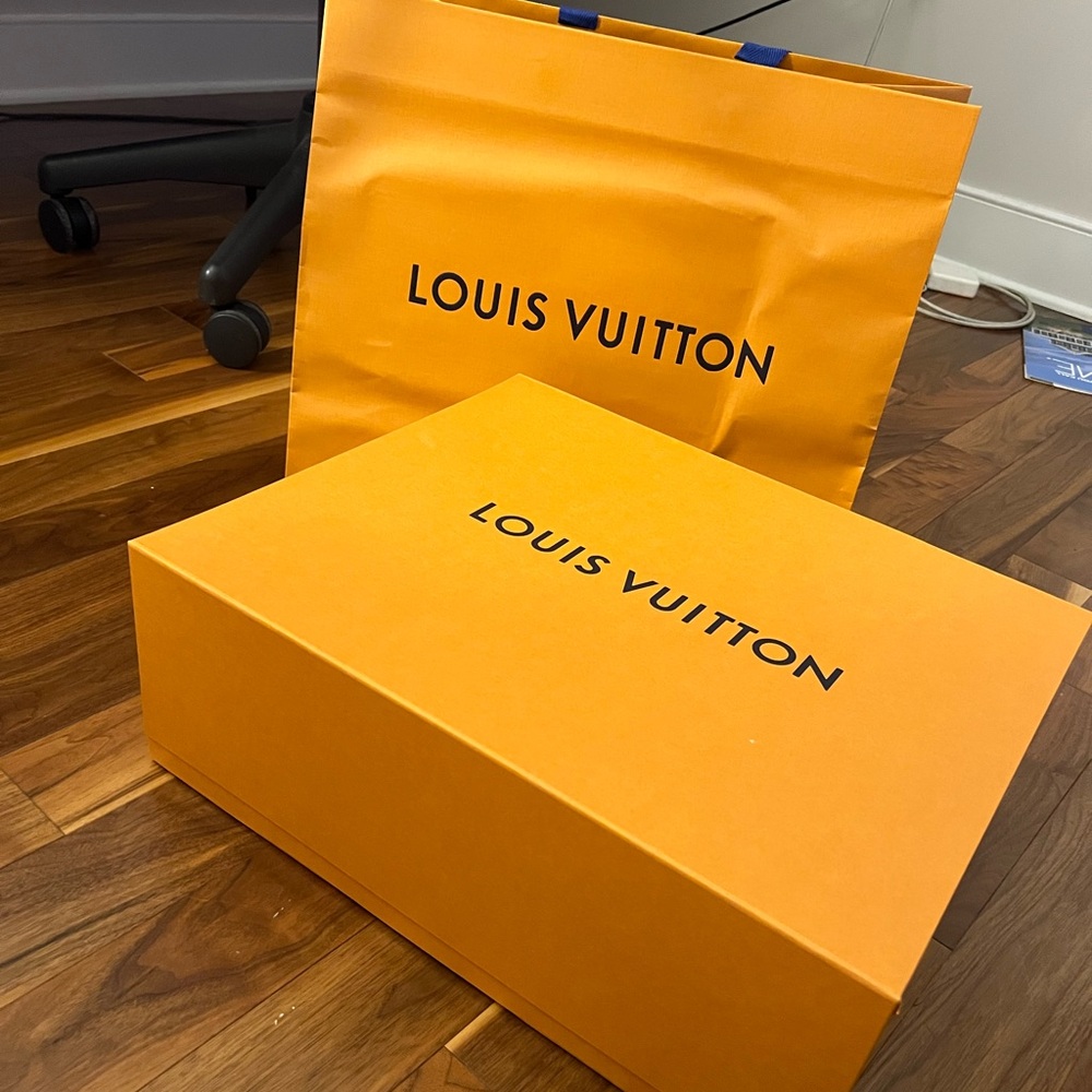 Louis Vuitton box and shopping bag